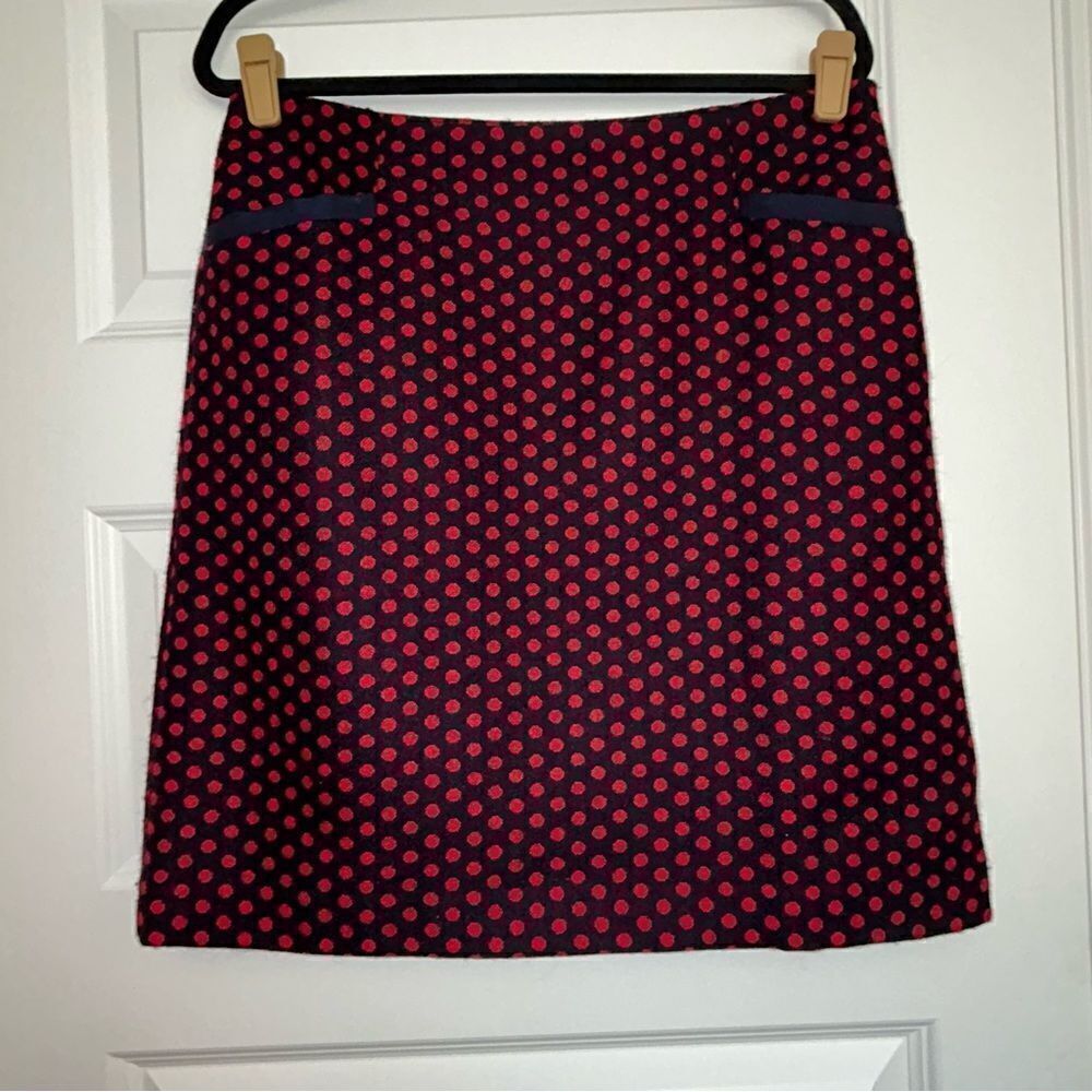 Talbots Polka Dot Print Wool Blend Pencil Skirt